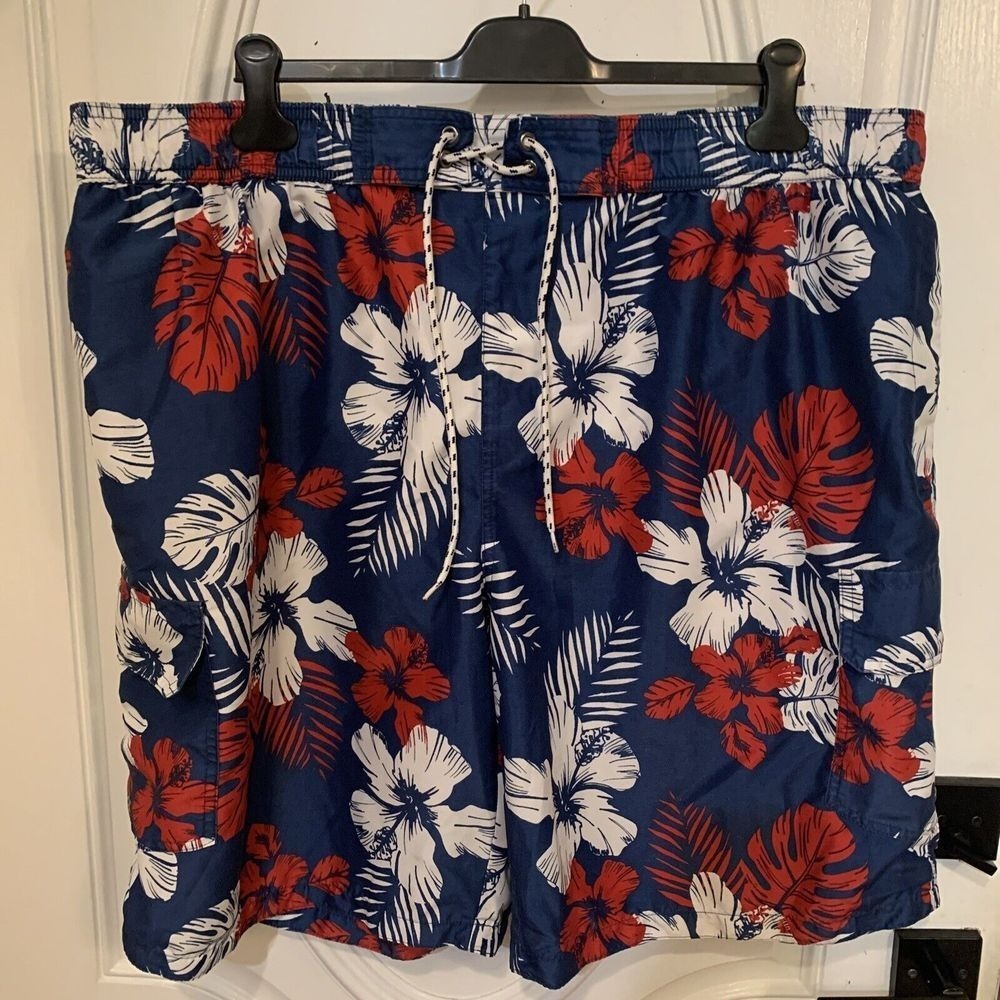Swimwear The Foundry Supply Mens Trunks Size 3XL Surf Hawaiian Shorts Pockets‎
